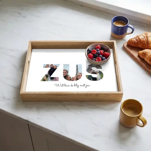 Zus - Lettercollage Dienblad Rechthoek middel -sfeer2