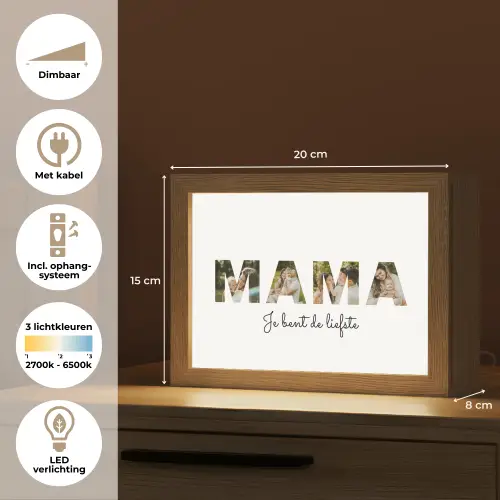 Mama - Lettercollage Light Box met kabel (Tafellamp) klein -USP_NL