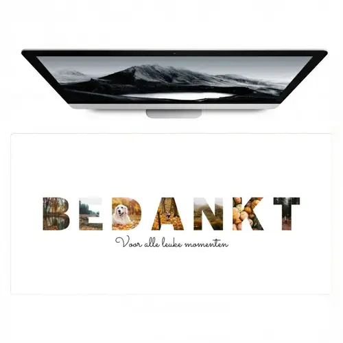 Bedankt - Lettercollage Muismat XXL klein -zzz3d