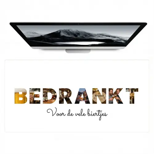 Bedrankt - Lettercollage Muismat XXL klein -zzz3d