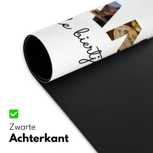 Bedrankt - Lettercollage Muismat XXL klein -sfeer2
