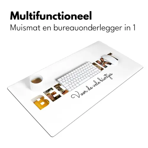 Bedrankt - Lettercollage Muismat XXL klein -sfeer4