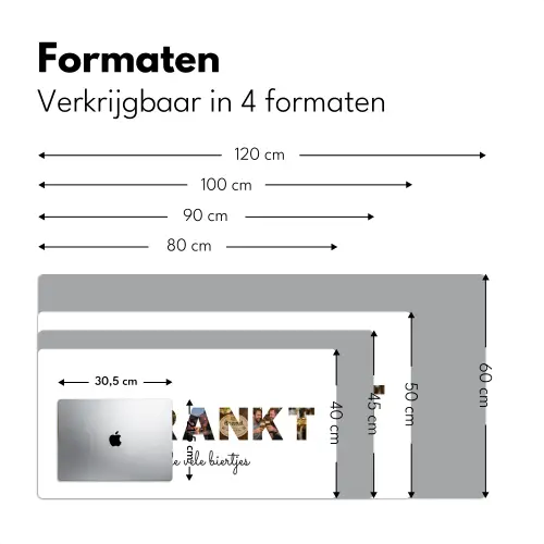 Bedrankt - Lettercollage Muismat XXL klein -sfeer5