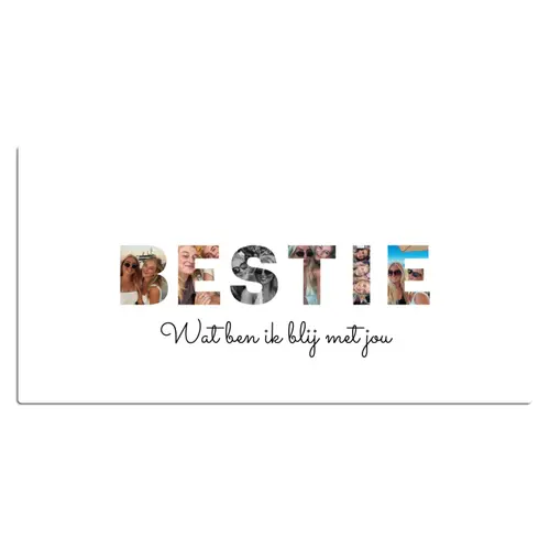 Bestie - Lettercollage Muismat XXL klein -3d_leeg
