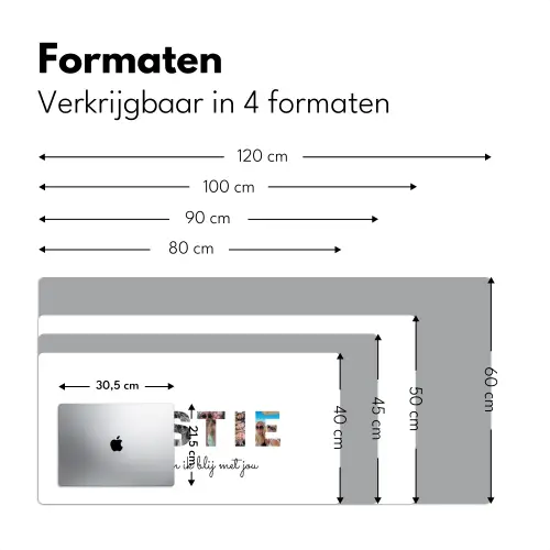 Bestie - Lettercollage Muismat XXL klein -sfeer5