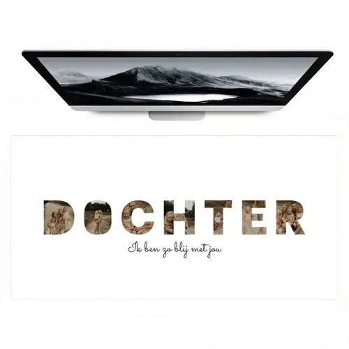Dochter - Lettercollage Muismat XXL klein -zzz3d