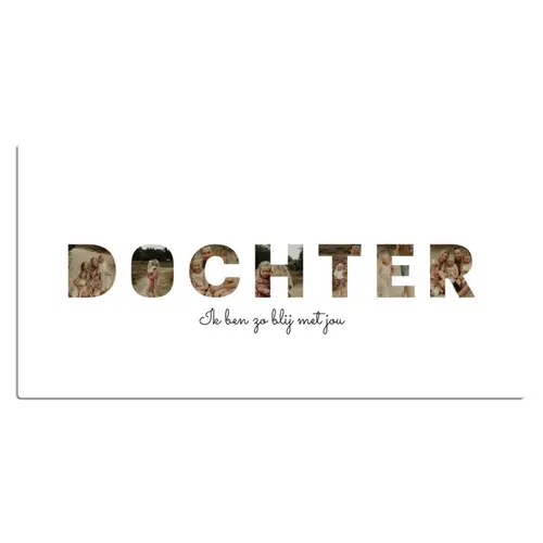Dochter - Lettercollage Muismat XXL klein -3d_leeg