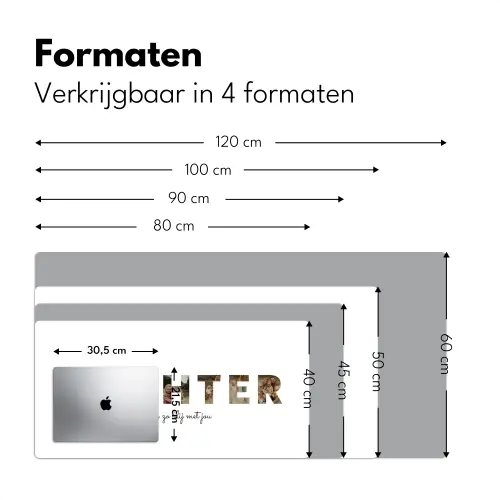 Dochter - Lettercollage Muismat XXL klein -sfeer5