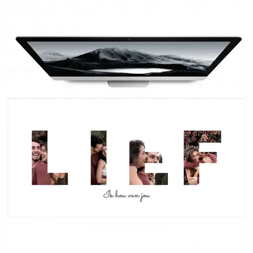Lief - Lettercollage Muismat XXL klein -zzz3d