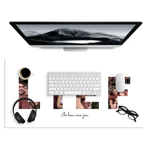 Lief - Lettercollage Muismat XXL klein -3d