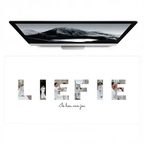 Liefie - Lettercollage Muismat XXL klein -zzz3d