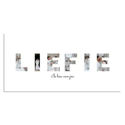Liefie - Lettercollage Muismat XXL klein -3d_leeg