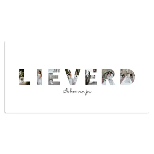 Lieverd - Lettercollage Muismat XXL klein -3d_leeg