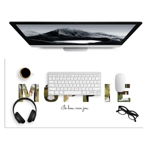 Moppie - Lettercollage Muismat XXL klein -3d