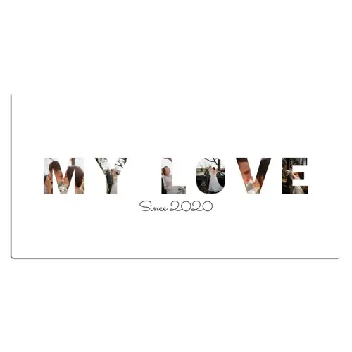 My Love - Lettercollage Muismat XXL klein -3d_leeg