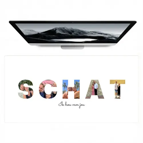 Schat - Lettercollage Muismat XXL klein -zzz3d