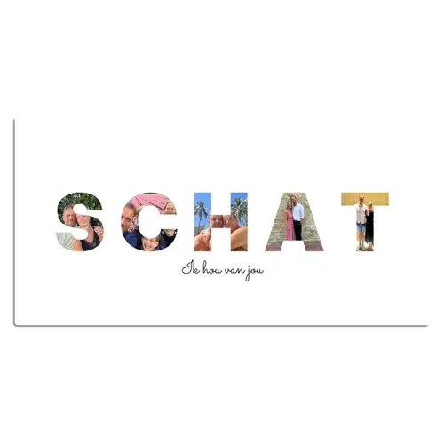Schat - Lettercollage Muismat XXL klein -3d_leeg