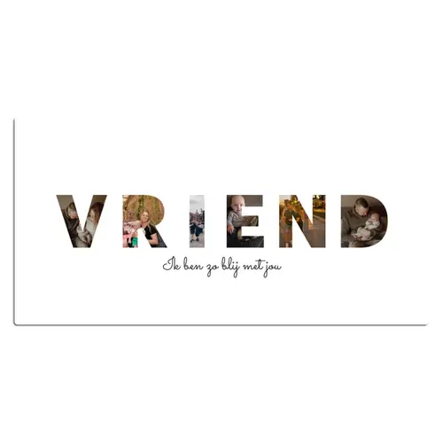 Vriend - Lettercollage Muismat XXL klein -3d_leeg