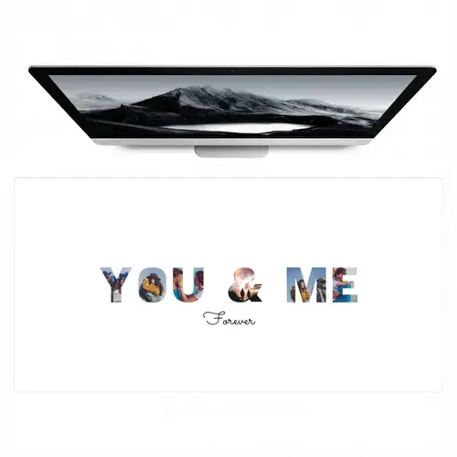 You & Me - Lettercollage Muismat XXL klein -zzz3d