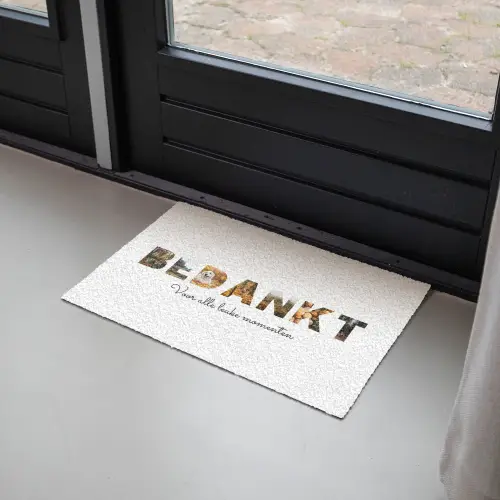 Bedankt - Lettercollage Deurmat klein -sfeer2