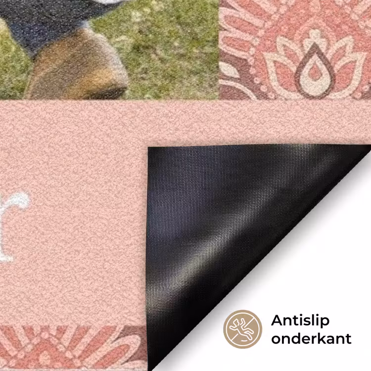Eigen - Foto - Rund - Balken - Unter Deurmat klein -antislip_NL