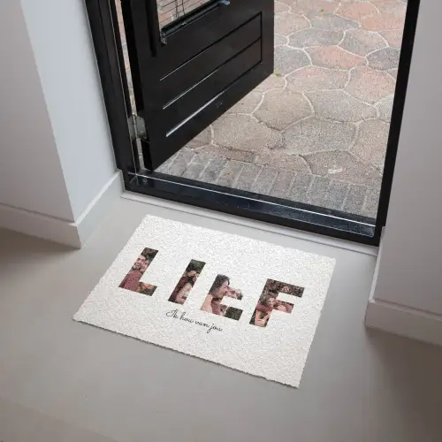 Lief - Lettercollage Deurmat klein -sfeer5