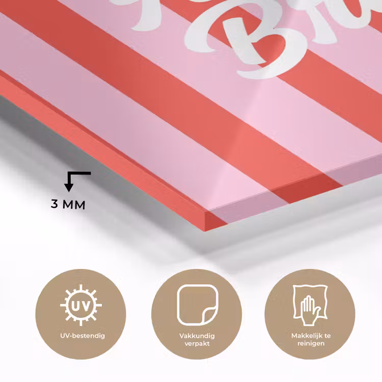 A Little Break - Strepen - Rood - Roze plexiglas 5mm klein -sfeer2