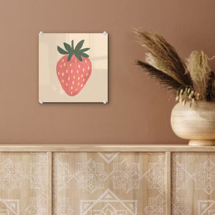 Aardbei - Minimalistisch - Rood - Fruit plexiglas 5mm klein -sfeer5