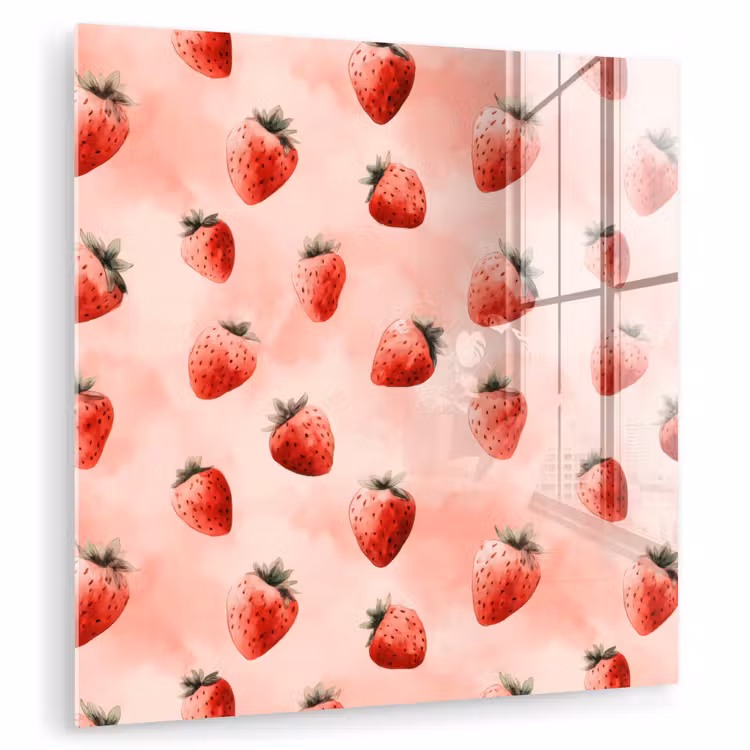 Aardbei - Patroon - Roze plexiglas 5mm klein 11 -zzzproduct_nieuw