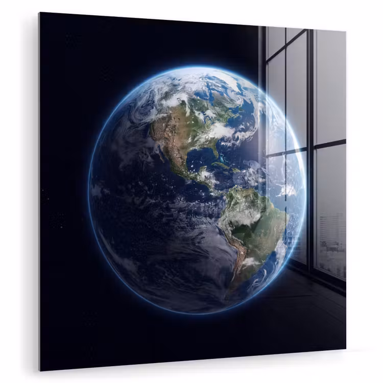 Glas schilderij - Aarde - Ruimte - Kosmos - Aarde - Ruimte - Kosmos plexiglas 5mm klein