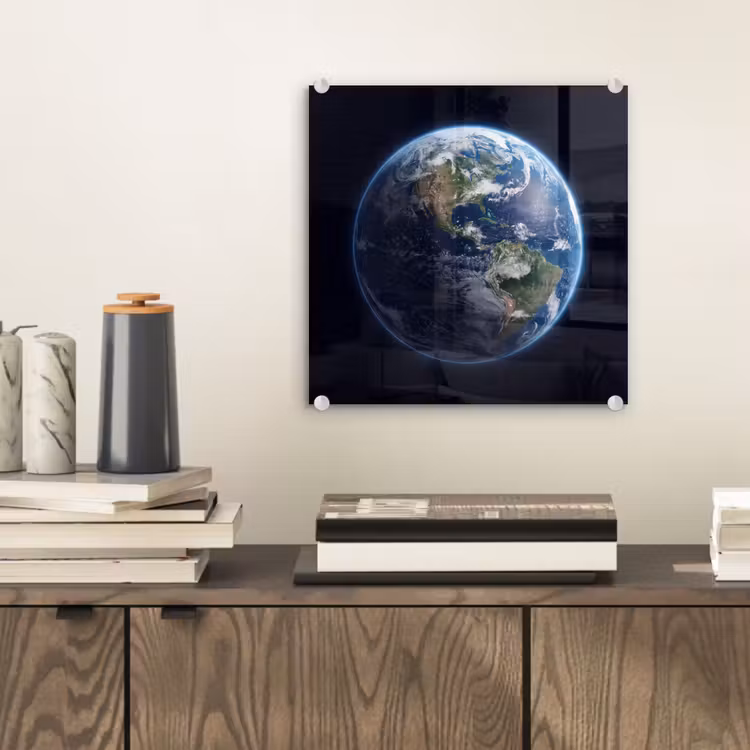 Glas schilderij - Aarde - Ruimte - Kosmos - Aarde - Ruimte - Kosmos plexiglas 5mm klein