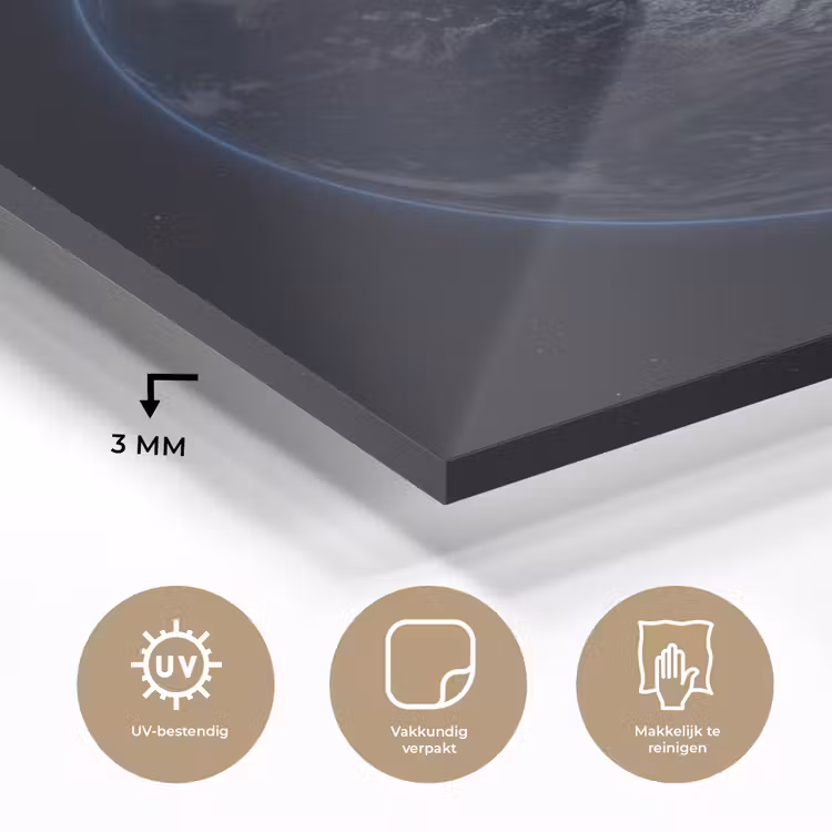 Glas schilderij - Aarde - Ruimte - Kosmos - Aarde - Ruimte - Kosmos plexiglas 5mm klein