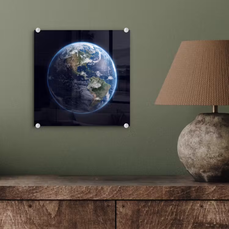 Glas schilderij - Aarde - Ruimte - Kosmos - Aarde - Ruimte - Kosmos plexiglas 5mm klein