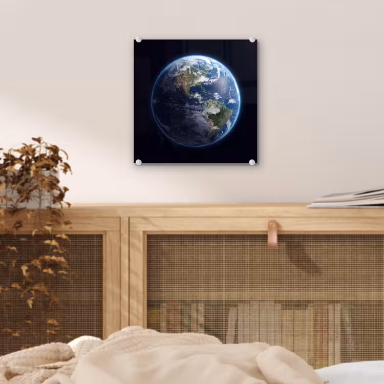 Glas schilderij - Aarde - Ruimte - Kosmos - Aarde - Ruimte - Kosmos plexiglas 5mm klein