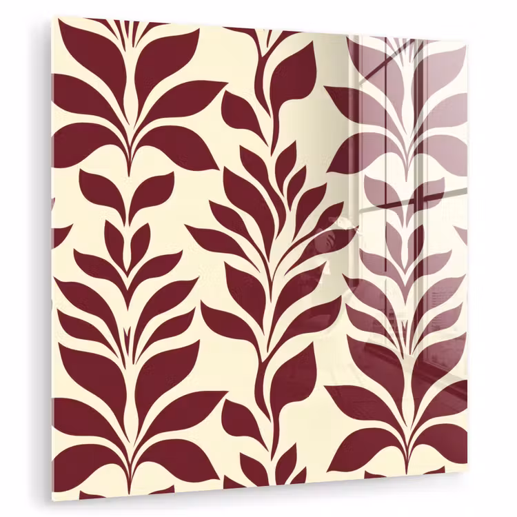 Abstract - Bladeren - Burgundy plexiglas 5mm klein 11 -zzzproduct_nieuw