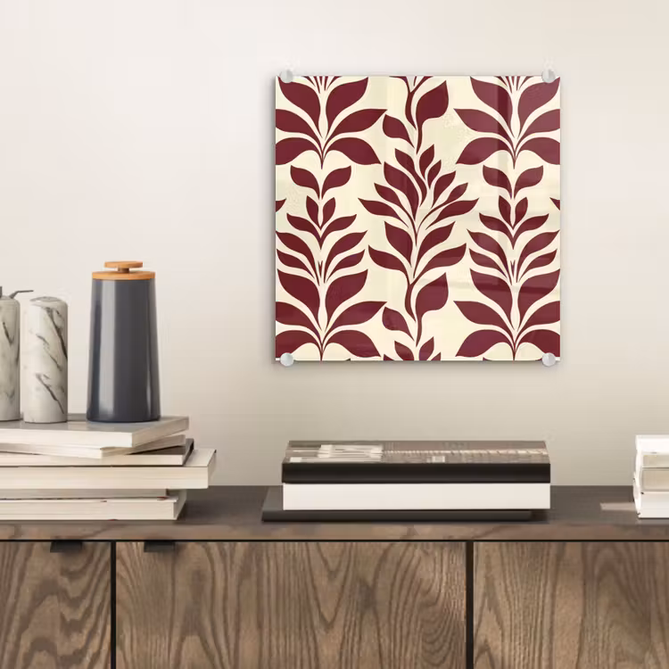Abstract - Bladeren - Burgundy plexiglas 5mm klein 11 -sfeer1