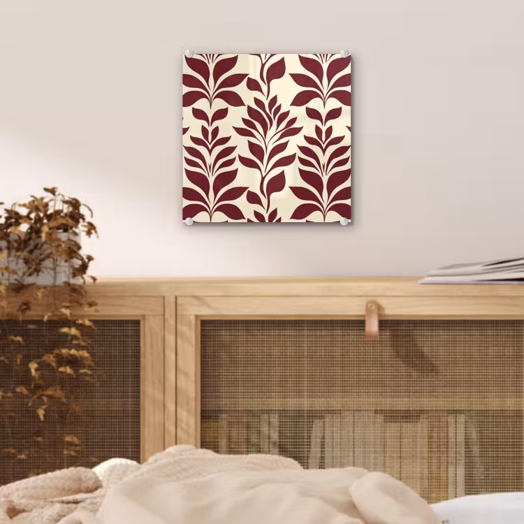 Abstract - Bladeren - Burgundy plexiglas 5mm klein 11 -sfeer4