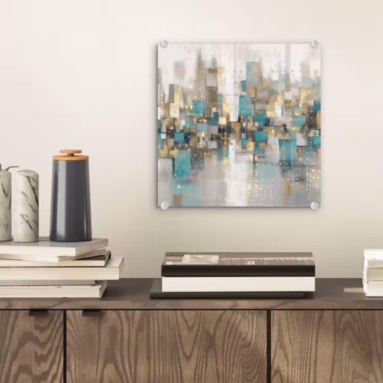 Abstract - Blokken - Goud - Skyline plexiglas 5mm klein -sfeer1