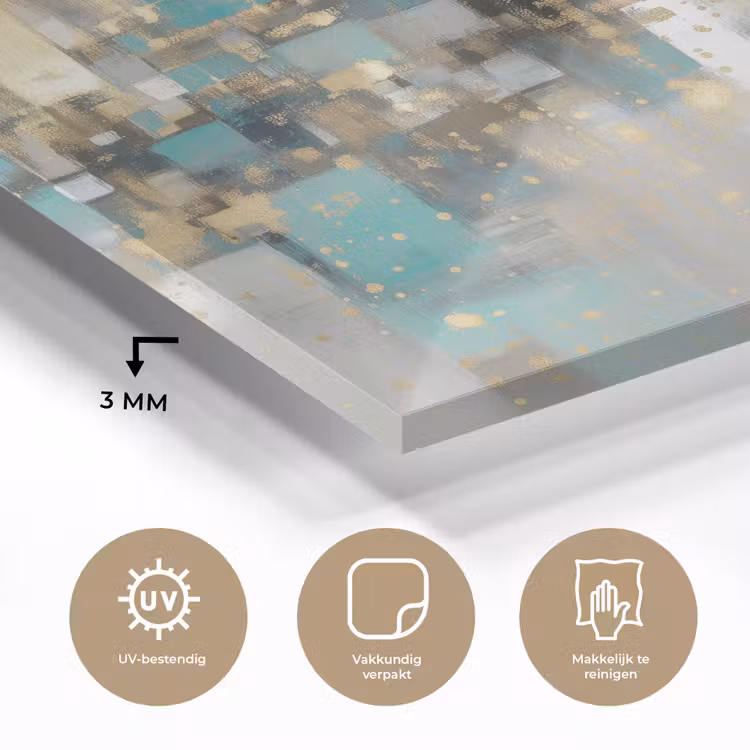 Abstract - Blokken - Goud - Skyline plexiglas 5mm klein -sfeer2