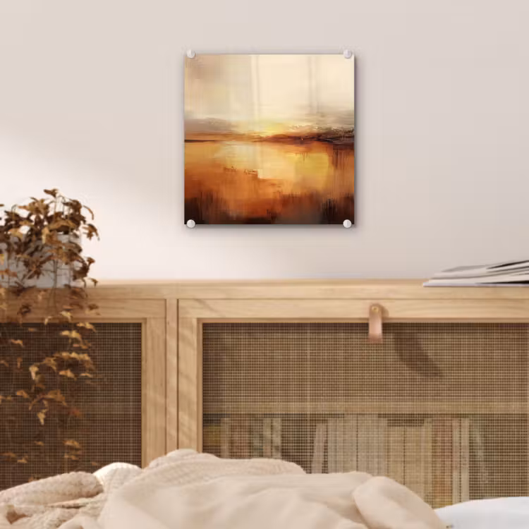 Abstract - Bruin - Modern - Herfst kleuren plexiglas 5mm klein -sfeer4
