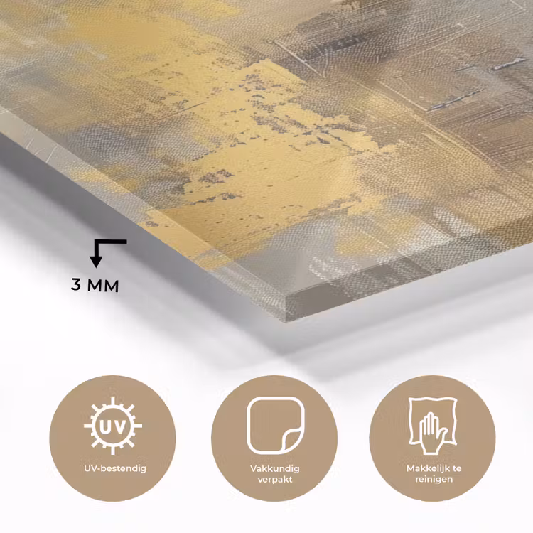 Abstract - Geel - Modern - Beige plexiglas 5mm klein -sfeer2