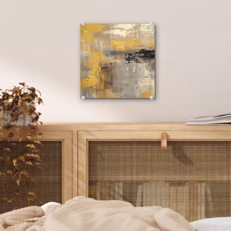 Abstract - Geel - Modern - Beige plexiglas 5mm klein -sfeer4