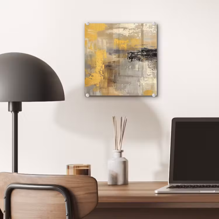 Abstract - Geel - Modern - Beige plexiglas 5mm klein -sfeer6