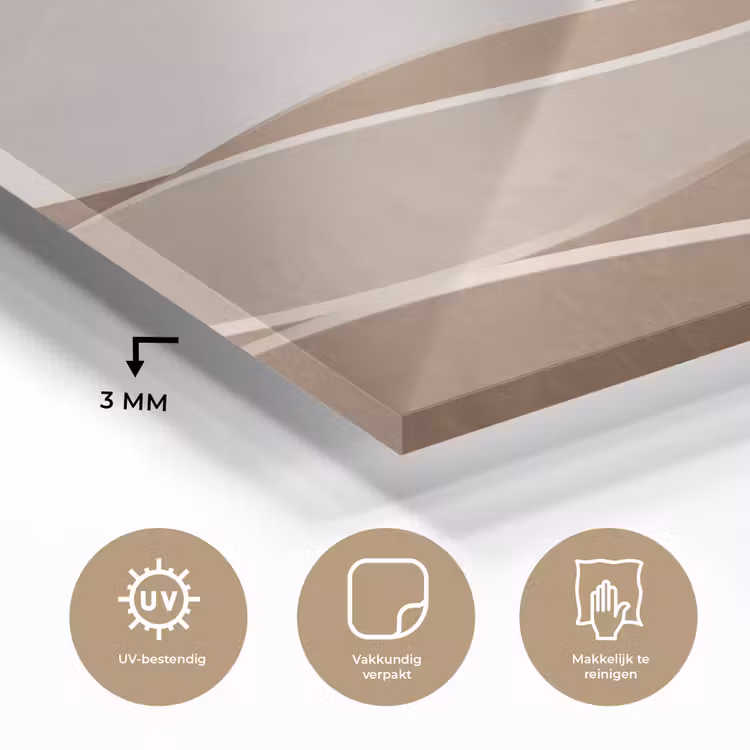 Abstract - Golven - Modern - Beige plexiglas 5mm klein -sfeer2