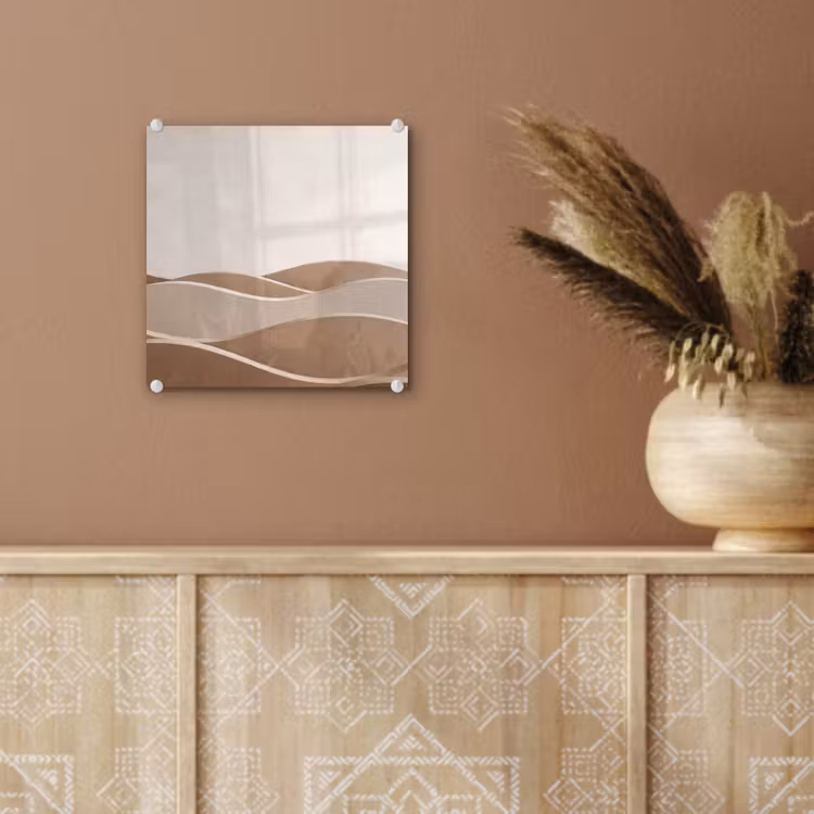 Abstract - Golven - Modern - Beige plexiglas 5mm klein -sfeer5