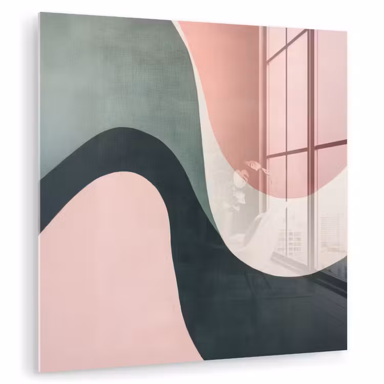 Abstract - Golven - Sierlijk - Roze plexiglas 5mm klein -zzzproduct_nieuw