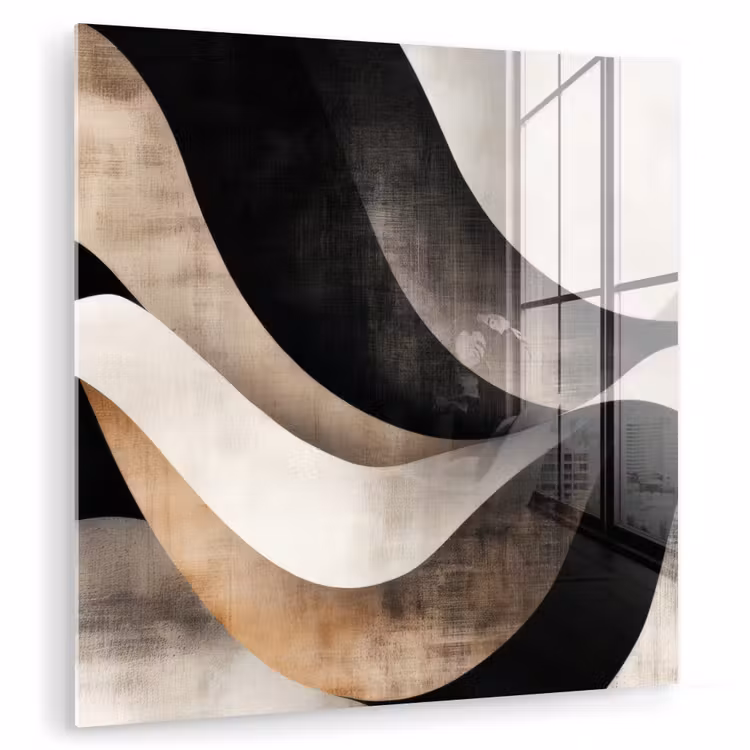 Abstract - Golven - Zwart - Verweerd plexiglas 5mm klein -zzzproduct_nieuw