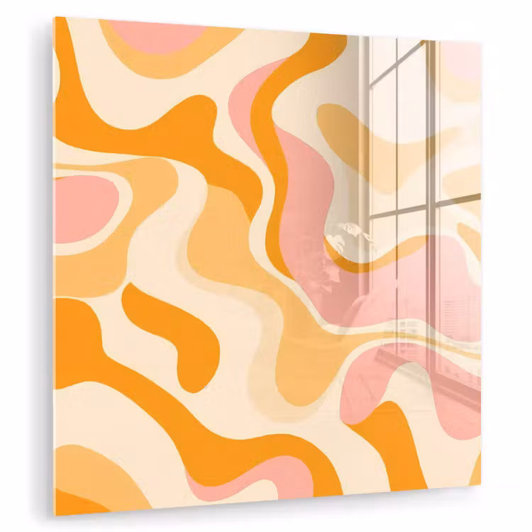 Abstract - Golvend - Oranje plexiglas 5mm klein -zzzproduct_nieuw