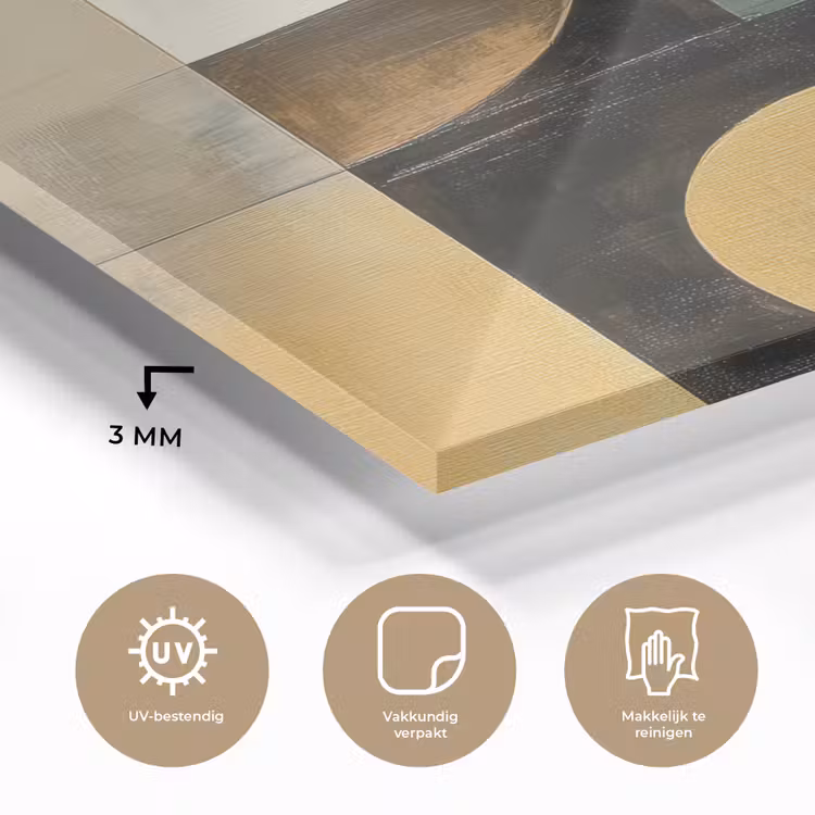 Abstract - Goud - Brons - Vormen - Geometrisch plexiglas 5mm klein -sfeer2
