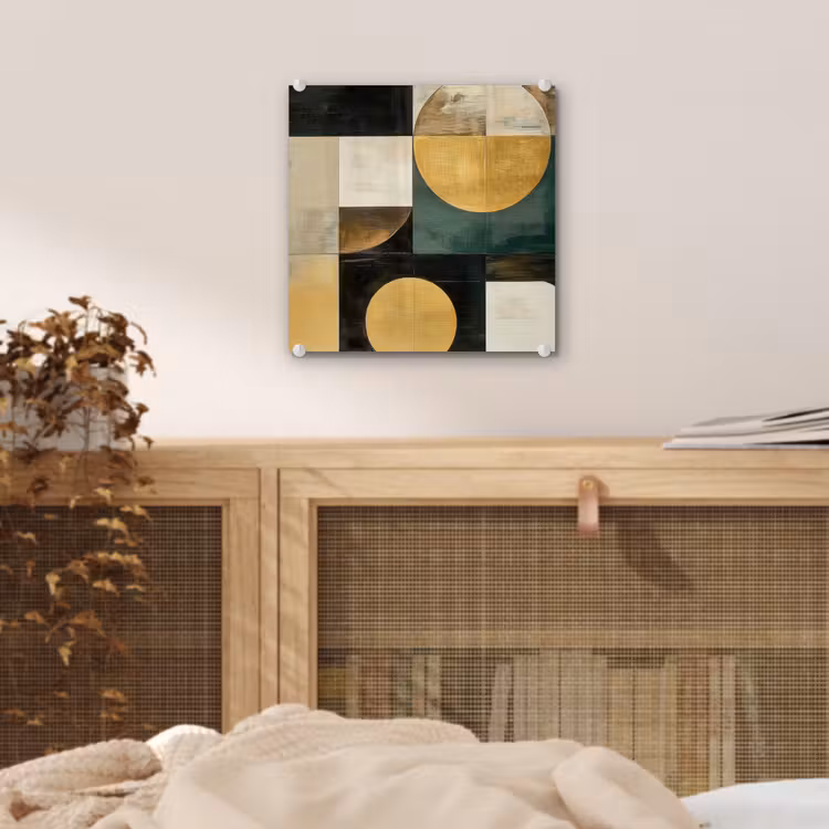 Abstract - Goud - Brons - Vormen - Geometrisch plexiglas 5mm klein -sfeer4